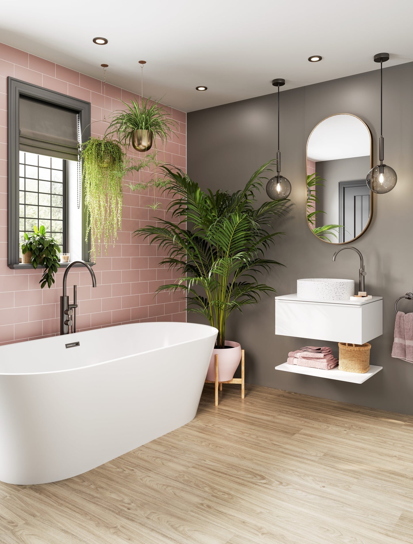 Multipanel Large Tile Antique Rose (Waterproof Wall Panels) - The Wall Works