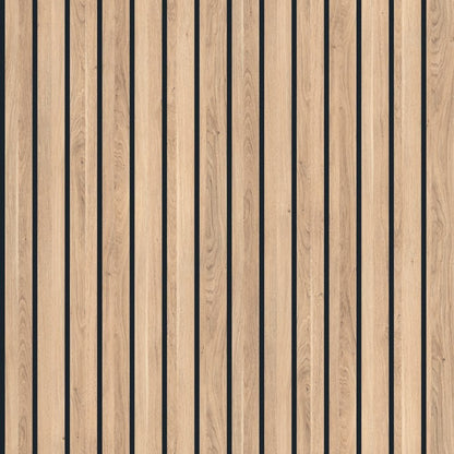 Multipanel Bleached Cuneo Oak up close, displaying the different textures and light brown- The Wall Works