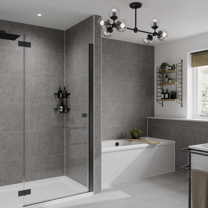 Multipanel Large Tile Grey Mineral (Waterproof Wall Panels) - The Wall Works