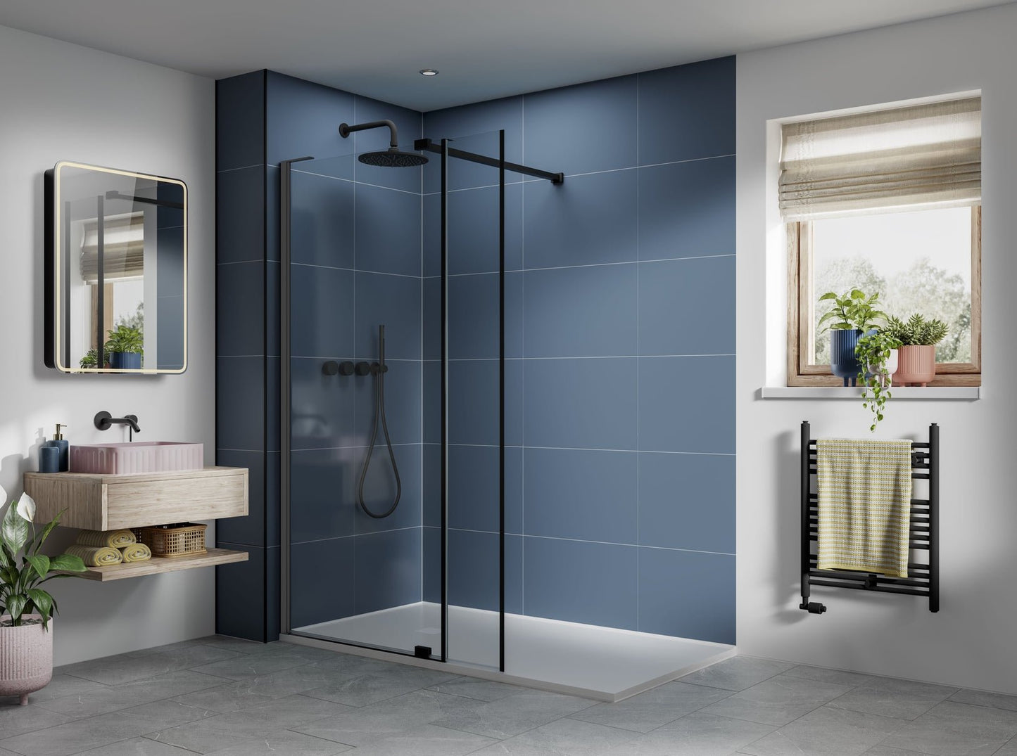 Multipanel Large Tile Misty Blue (Waterproof Wall Panels) - The Wall Works