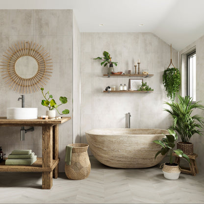 Multipanel Large Tile White Gypsum (Waterproof Wall Panels) - The Wall Works