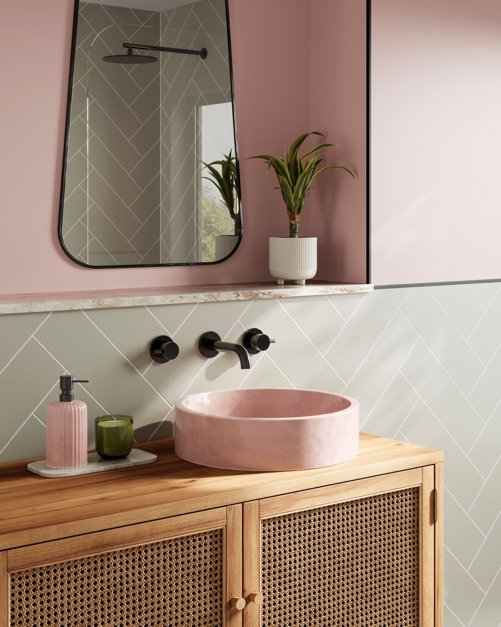 Multipanel Sage Green HerringBone (Waterproof Wall Panels) - The Wall Works