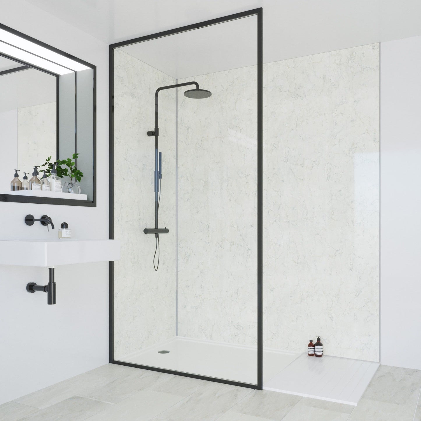 Multipanel Unlipped Grey Marble (Waterproof Wall Panels) - The Wall Works