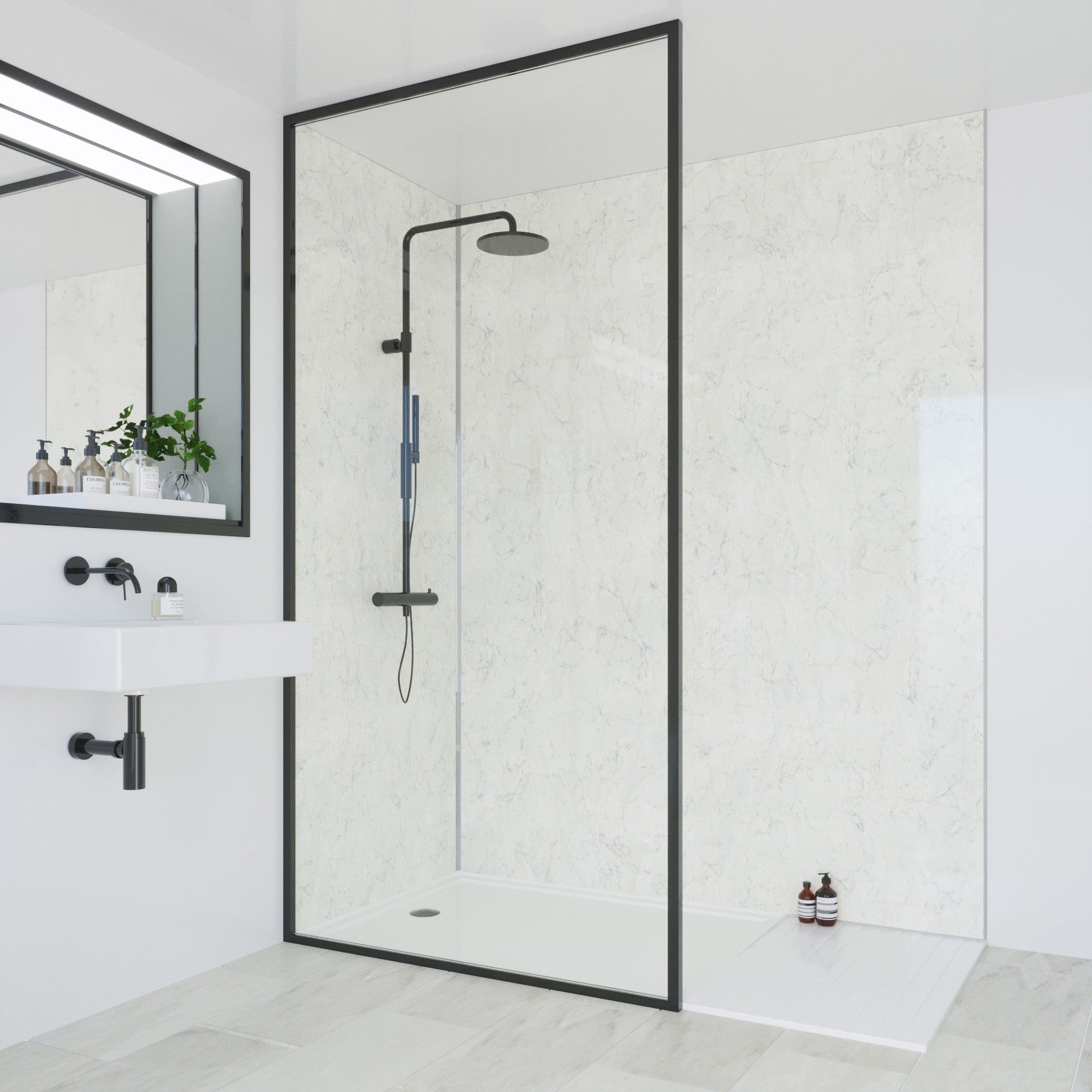 Multipanel Unlipped Grey Marble (Waterproof Wall Panels) - The Wall Works