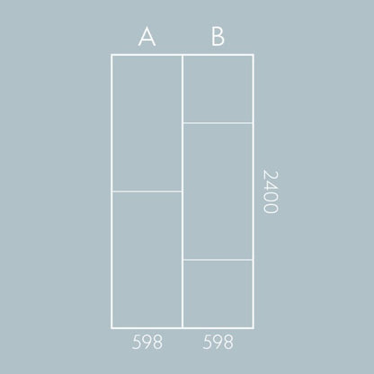 Multipanel XL offset White Terrazzo layout how the offset tile will be laid out, showed the 2 different versions offset A and offset B - shower panels - The Wall Works