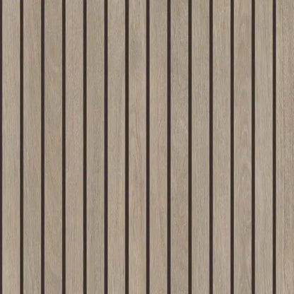 14 Slat Beige Grey Lorenzo Oak up close showing the texture and colour of the wall panel- Shower Panels - The Wall Works