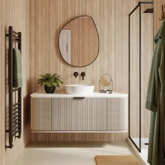 Shiplap Bleached Cuneo Oak from a far
 - Shower Panels - The Wall Works