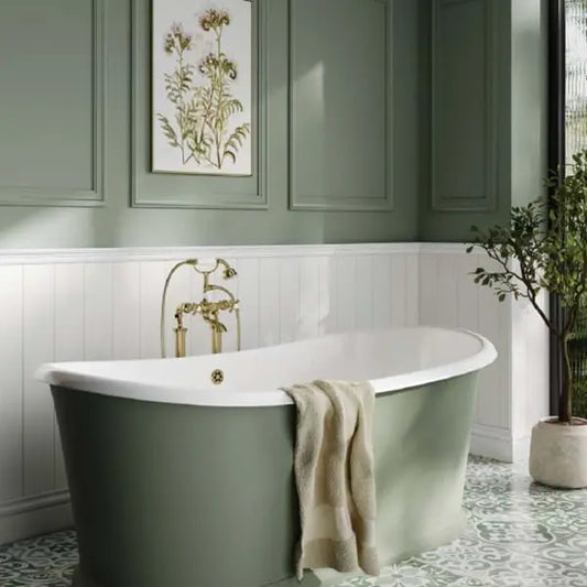 Shiplap Grained Alpine White from the side with shower panels - Shower Panels - The Wall Works